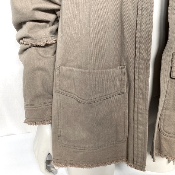 DEMOCRACY Jeans Women’s Brown Denim Open Jacket Size Médium Frayed Detai… - Picture 3 of 8
